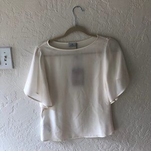 ETRO White Short, Flowy Sleeve Blouse NWOT